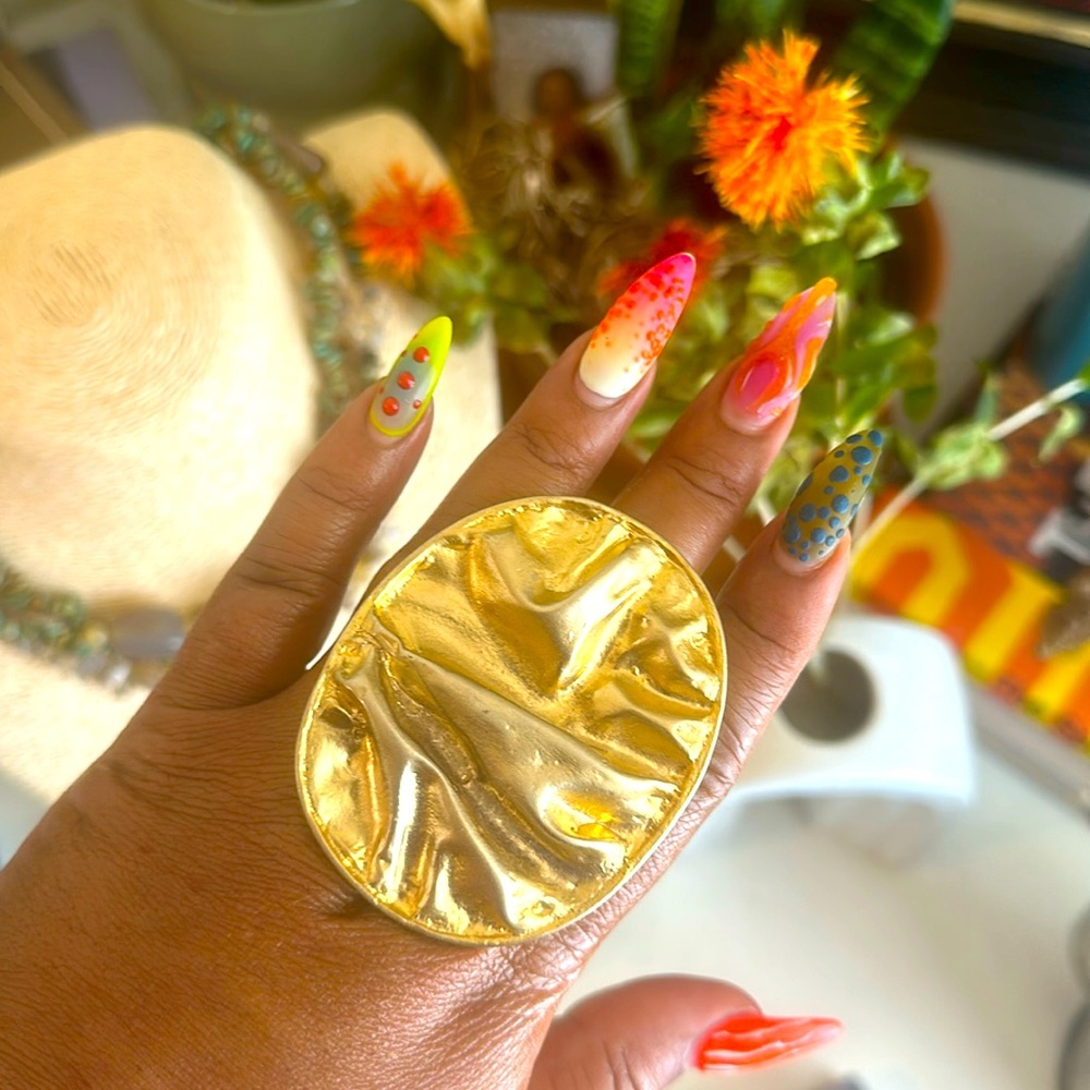 Handmade Ring Gold Tone ✌🏽💛